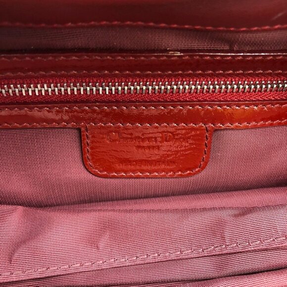 CHRISTIAN DIOR Red Leather Shoulder Bag - Picture 9 of 14